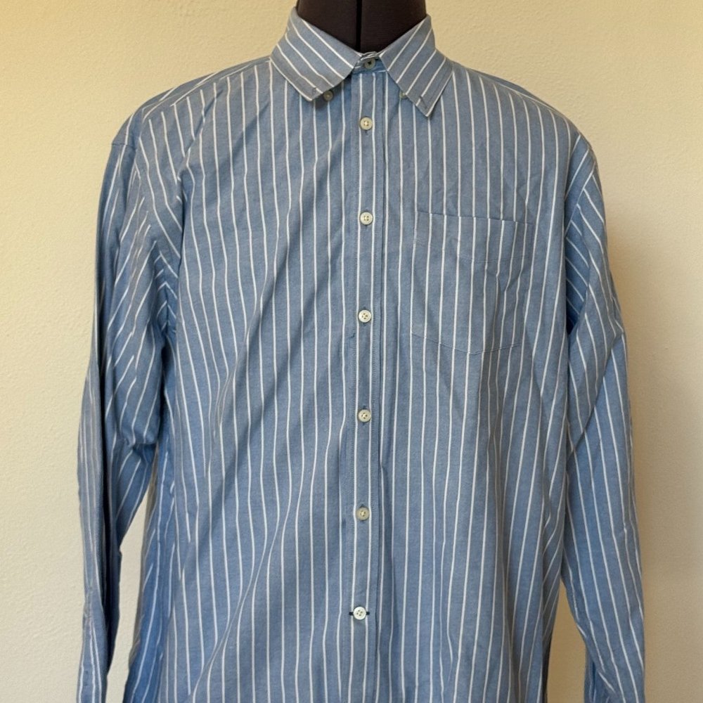 Marks And Spencer Blue Harbour Oxford Weave Striped Casual Shirt - Men